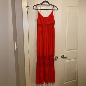 Jack by BB Dakota tiered red maxi dress. Size 8.